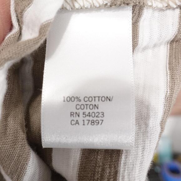 New Banana Republic Dress Womens Medium Beige Stripe Short T-Shirt Cotton Casual - Picture 10 of 11